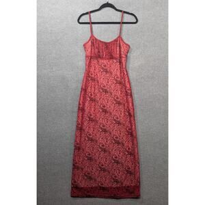 VTG Tank Dress Womens Small 90's Slip Sparkly Empire Waist Maxi Goth Mermaid Y2K